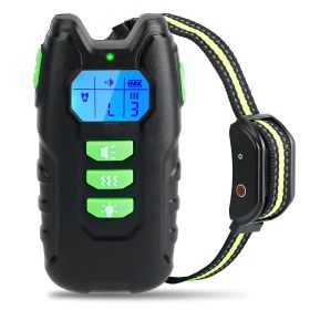 Dog Training Collar w/ Remote IPX7 Rechargeable Bark Collar w/ Beep Vibration Flashlight 8 Adjustable Intensities