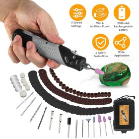116Pcs 4V Cordless Rotary Tool Kit Power Rotary Tools with 5 Speeds 2000mAh Rechargeable Battery for Sanding Polishing Drilling Engraving Cutting Grin