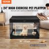 VEVOR Dog Playpen, 4 Pcs 24 x 36 in Panels Foldable Metal Pet Exercise Pen, Dog Fence Indoor and Outdoor Pen with Door, Top Cover, and Bottom Pad