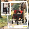 Pet Stroller Dog Cat Carriage One Click Fold with Universal Front Wheels Shock Absorber Brakes Storage Bags Mesh Window