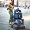 Double Pet Stroller Foldable 3-in-1 Dog Stroller with 2 Detachable Carriers