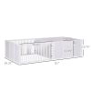 Wooden Whelping Box for Dogs, Adjustable Entrance, Large Puppy Playpen, 81" x 39" x 20", White
