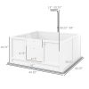 Puppy Whelping Box with Adjustable Door Pee Pad Pig Rail for Breeds Small to Large 41x39