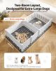 VEVOR Dogs Whelping Box, 93.3x48.4x18.1 inch, Plastic PVC Puppies Playpen with Height Adjustable Door and Washable Pee Pad