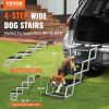 VEVOR Dog Stair for Cars, Wide 4-step Dog Car Steps, Folding Dog Car Ramp with Nonslip Surface, Portable Pet Steps Lightweight Aluminum for Car