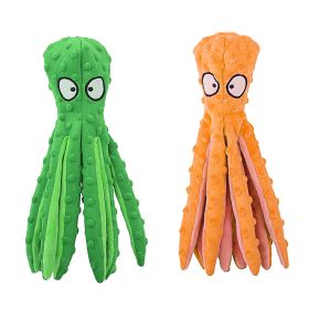 2Pcs Squeaky Dog Toys No Stuffing Crinkle Plush Octopus Dog Teething Toy Interactive Dog Toy Dog Training Toy For Puppy Small Medium Large Dog (Option: _Orange)