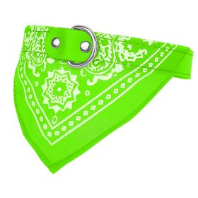 Adjustable Bandana Leather Pet Collar Triangle Scarf (Option: Green_L)