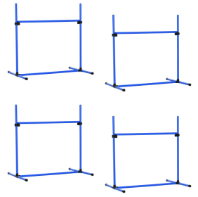 4-piece Dog Agility Training Equipment With Height-adjustable Jumping Poles (Option: Blue)