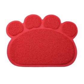 Dog Cat Bowl Mat Pet Food Water Feeding Mat Non-slip Pet Dish Tray Mat Paw Clean Placemat (Option: Paw_Red)