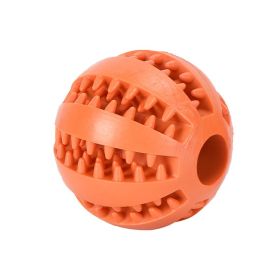 Dog Squeaky Ball Toy; Pet Chew Toy For Dog; Tooth Cleaning Ball Bite Resistant Pet Supplies (Color: Orange, size: 2.3Inch)