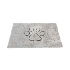 DGS Pet Products Dirty Dog Door Mat Small Mocha Brown 23" x 16" x 2" (Color: Silver Grey, size: large)