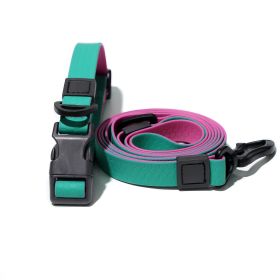 Waterproof Wear-Resistant & Tear-Proof Two-color honeycomb embossed traction rope set  Anti-Slip Buckle Easy-to-Clean 4.92FT Adjustable Length Beach T (Color: Green-purple, size: 2.0cm*150cm)