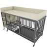 Large pet cage with storage rack, drawers with stainless steel food and water basin, made of iron frame and MDF material, sturdy, exquisite