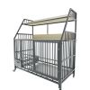 Large pet cage with storage rack, drawers with stainless steel food and water basins, double-layer storage rack made of iron frame and MDF material