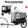 2-in-1 Bike Trailer & Push Cart for Pets - Detachable Bike Hitch & Push Handle Included - All-Terrain Wheels, Quick Release Wheel, Non-Slip Floor