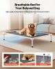 Elevated Dog Bed for Large Dogs, Portable Raised Dog Cot with Aluminum Tube Metal Frame and Breathable Textilene Mesh