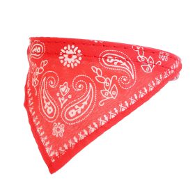 Adjustable Bandana Leather Pet Collar Triangle Scarf (Option: rRed_S)