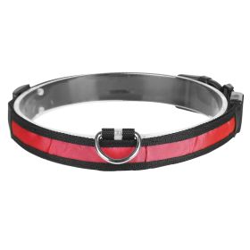 LED Dog Collar USB Rechargeable Adjustable Dog Safety Collar Night Safety Flashing Luminous Light up Collar (Option: rL_Red)