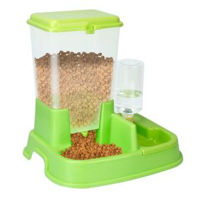Pet Automatic Water Dispenser Food Dispenser 2 In 1 Dog Cat Dispenser Gravity Food Water Dispenser (Option: rGreen)